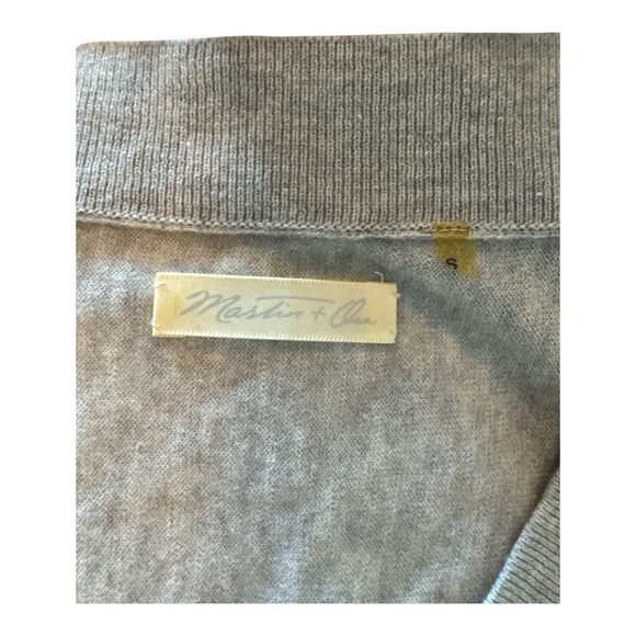 Martin + Osa Gray Cashmere Silk Sweater V-Neck 3/4 Sleeve Top Size Small - Picture 9 of 11